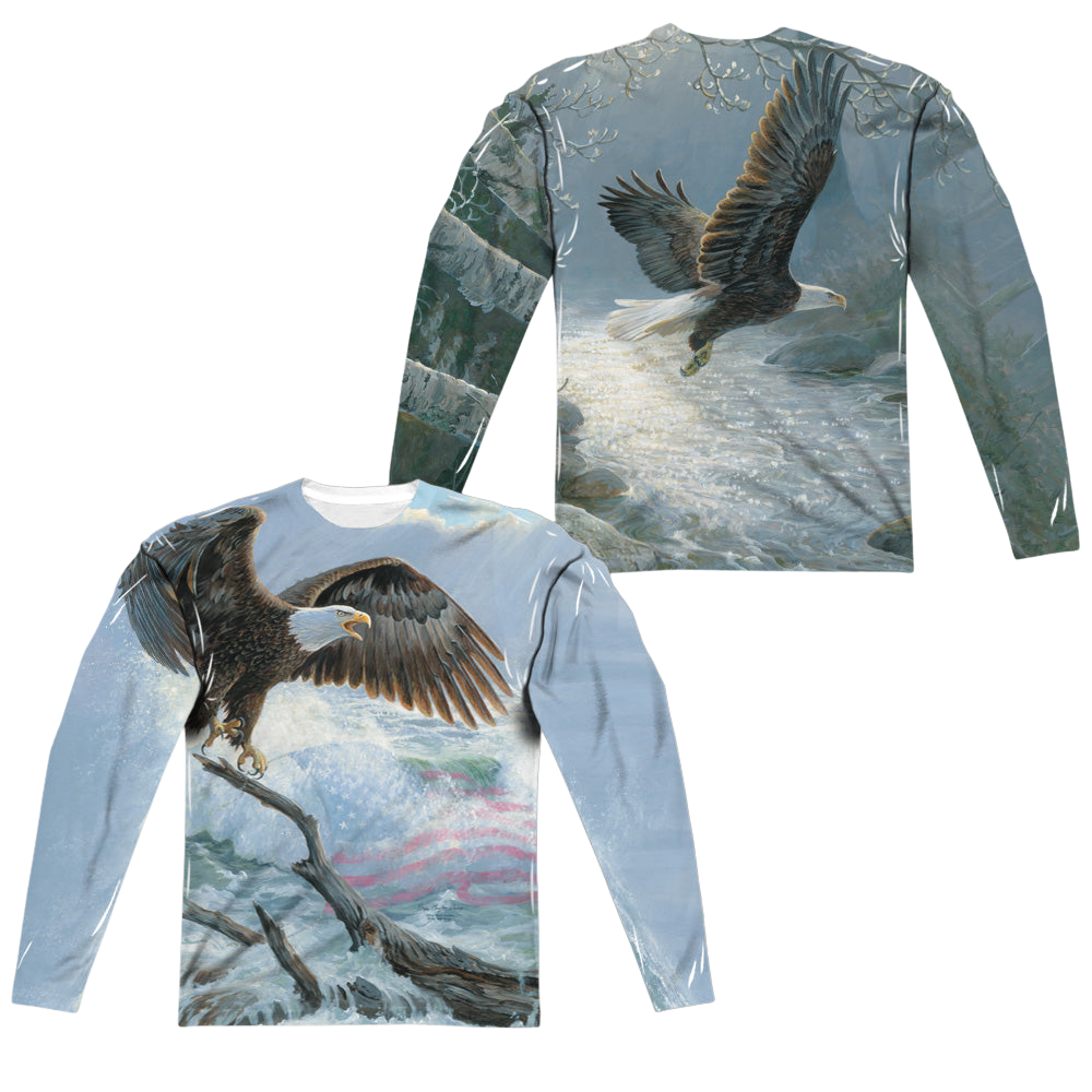 Wild Wings American Eagle (Front/Back Print) - Men's All-Over Print Long Sleeve Men's All-Over Print Long Sleeve Wild Wings   