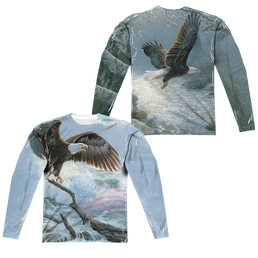 Wild Wings American Eagle (Front/Back Print) - Men's All-Over Print Long Sleeve Men's All-Over Print Long Sleeve Wild Wings   