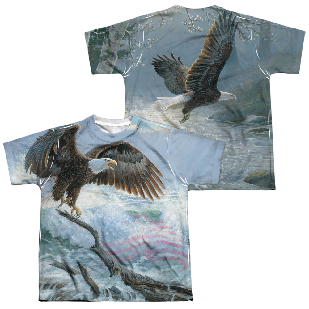 Wild Wings American Eagle (Front/Back Print) - Youth All-Over Print T-Shirt Youth All-Over Print T-Shirt (Ages 8-12) Wild Wings   