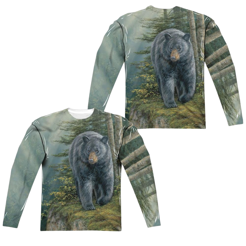 Wild Wings Black Bear (Front/Back Print) - Men's All-Over Print Long Sleeve Men's All-Over Print Long Sleeve Wild Wings   
