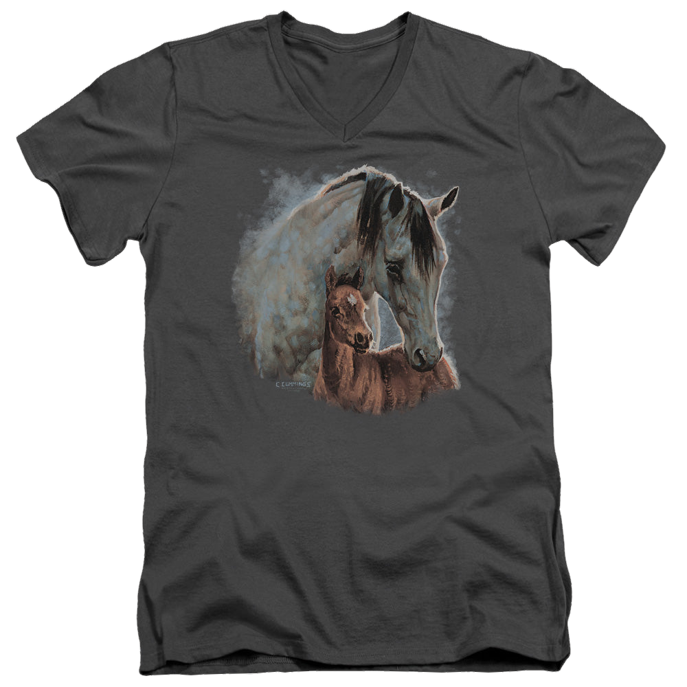 Wild Wings Painted Horses - Men's V-Neck T-Shirt Men's V-Neck T-Shirt Wild Wings   