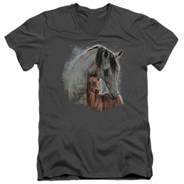 Wild Wings Painted Horses - Men's V-Neck T-Shirt Men's V-Neck T-Shirt Wild Wings   