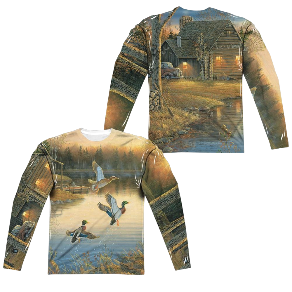 Wild Wings Ducks Over Water (Front/Back Print) - Men's All-Over Print Long Sleeve Men's All-Over Print Long Sleeve Wild Wings   