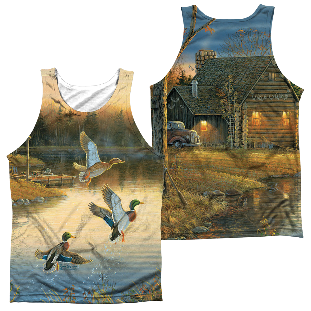 Wild Wings Ducks Over Water (Front/Back Print) - Men's All Over Print Tank Top Men's All Over Print Tank Wild Wings   