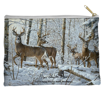 Wild Wings Snowy Deer - Straight Bottom Accessory straight bottom pouch