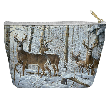 Wild Wings Snowy Deer - Straight Bottom Accessory tapered bottom pouch