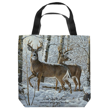 Wild Wings Snowy Deer tote bag