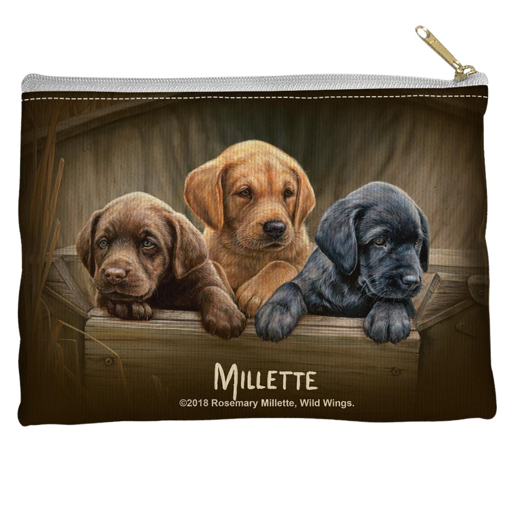 Wild Wings Puppies - Straight Bottom Accessory Pouch Straight Bottom Accessory Pouches Wild Wings   