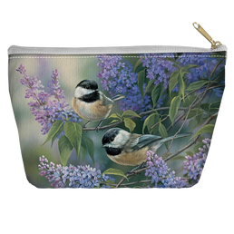 Wild Wings Chickadees - Straight Bottom Accessory Pouch T Bottom Accessory Pouches Wild Wings   