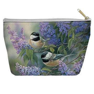 Wild Wings Chickadees - Straight Bottom Accessory tapered bottom pouch