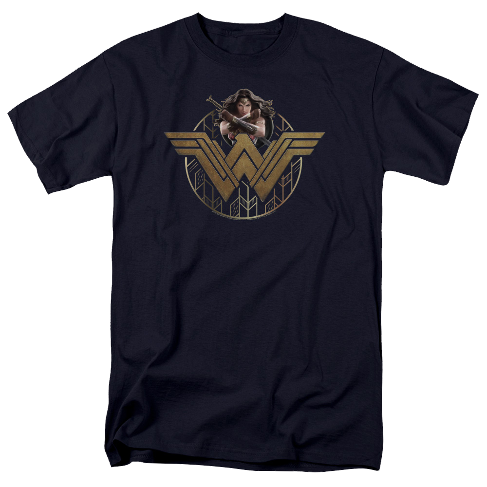 Wonder Woman Power Stance And Emblem Men's Regular Fit T-Shirt Men's Regular Fit T-Shirt Wonder Woman   