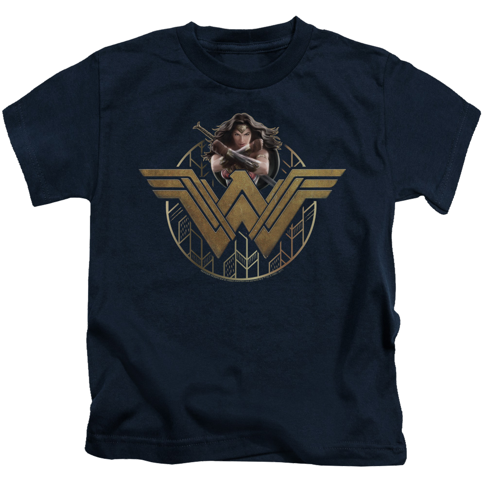 Wonder Woman Movie Power Stance And Emblem - Kid's T-Shirt Kid's T-Shirt (Ages 4-7) Wonder Woman   