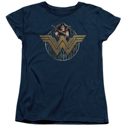 Wonder Woman Power Stance And Emblem Women's T-Shirt Women's T-Shirt Wonder Woman   