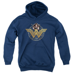 Wonder Woman Movie Power Stance And Emblem - Youth Hoodie Youth Hoodie (Ages 8-12) Wonder Woman   