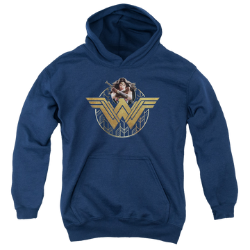 Wonder Woman Movie Power Stance And Emblem - Youth Hoodie Youth Hoodie (Ages 8-12) Wonder Woman   