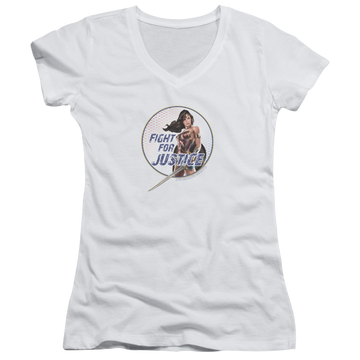Wonder Woman Fight For Justice Juniors V-Neck T-Shirt Juniors V-Neck T-Shirt Wonder Woman   