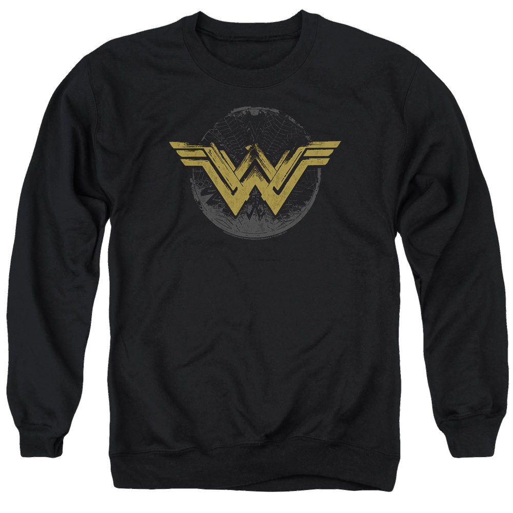 Wonder Woman Distressed Logo Men's Crewneck Sweatshirt Men's Crewneck Sweatshirt Wonder Woman   