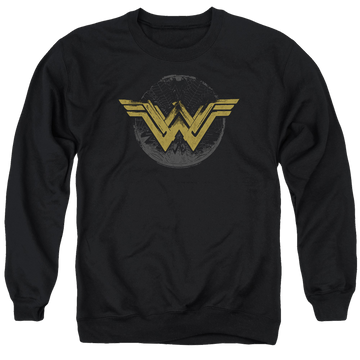Wonder Woman Distressed Logo Men's Crewneck Sweatshirt Men's Crewneck Sweatshirt Wonder Woman   