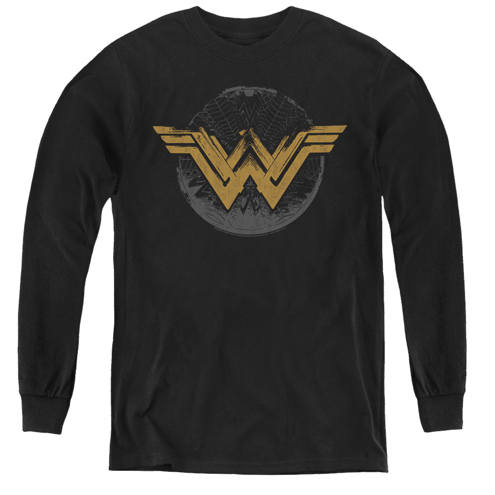 Wonder Woman Movie Distressed Logo - Youth Long Sleeve T-Shirt Youth Long Sleeve T-Shirt Wonder Woman   