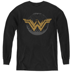 Wonder Woman Movie Distressed Logo - Youth Long Sleeve T-Shirt Youth Long Sleeve T-Shirt Wonder Woman   