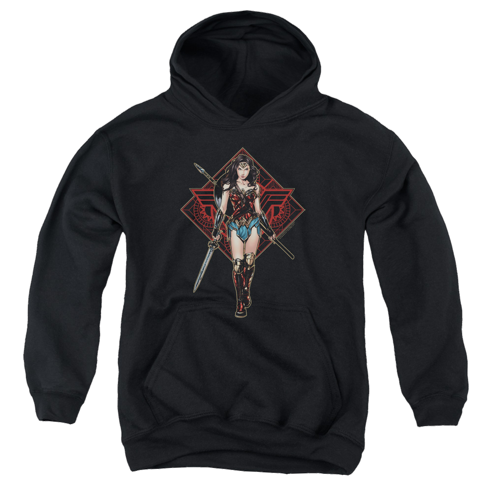 Wonder Woman Movie Warrior - Youth Hoodie Youth Hoodie (Ages 8-12) Wonder Woman   