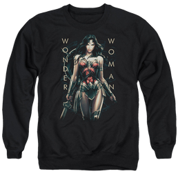Wonder Woman Armed And Dangerous Men's Crewneck Sweatshirt Men's Crewneck Sweatshirt Wonder Woman   