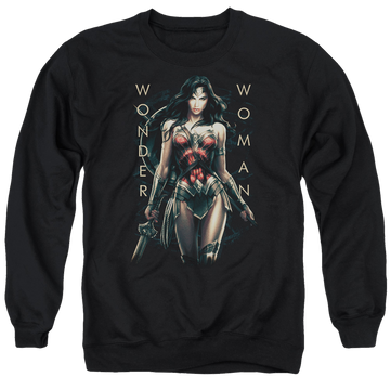 Wonder Woman Armed And Dangerous Men's Crewneck Sweatshirt Men's Crewneck Sweatshirt Wonder Woman   