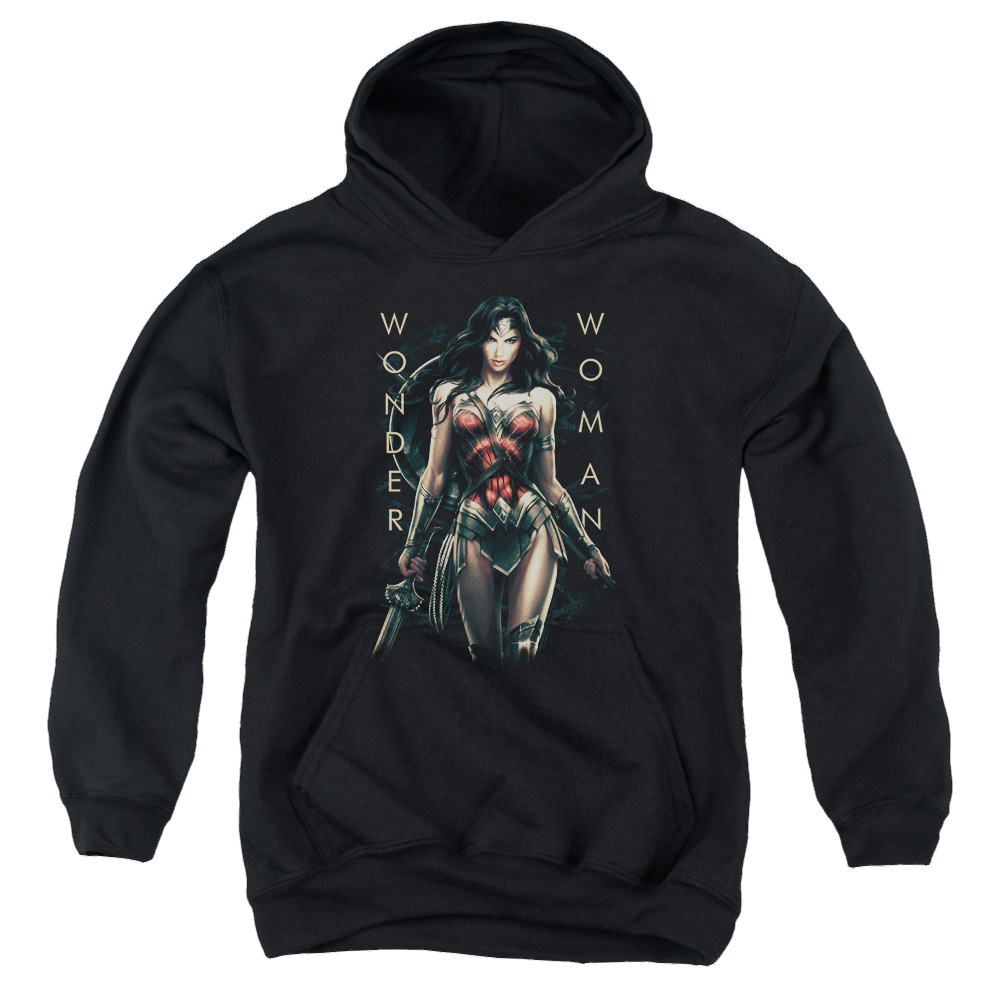 Wonder Woman Movie Armed And Dangerous - Youth Hoodie Youth Hoodie (Ages 8-12) Wonder Woman   