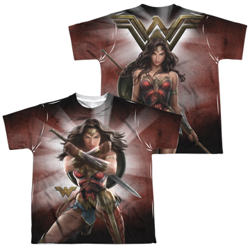 Wonder Woman Protector Of Humanity (F/B) - Youth All-Over Print Shirt Youth All-Over Print T-Shirt (Ages 8-12) Wonder Woman   