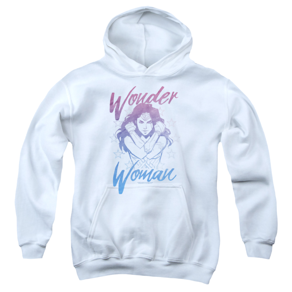 Wonder Woman Movie Retro Stance - Youth Hoodie Youth Hoodie (Ages 8-12) Wonder Woman   