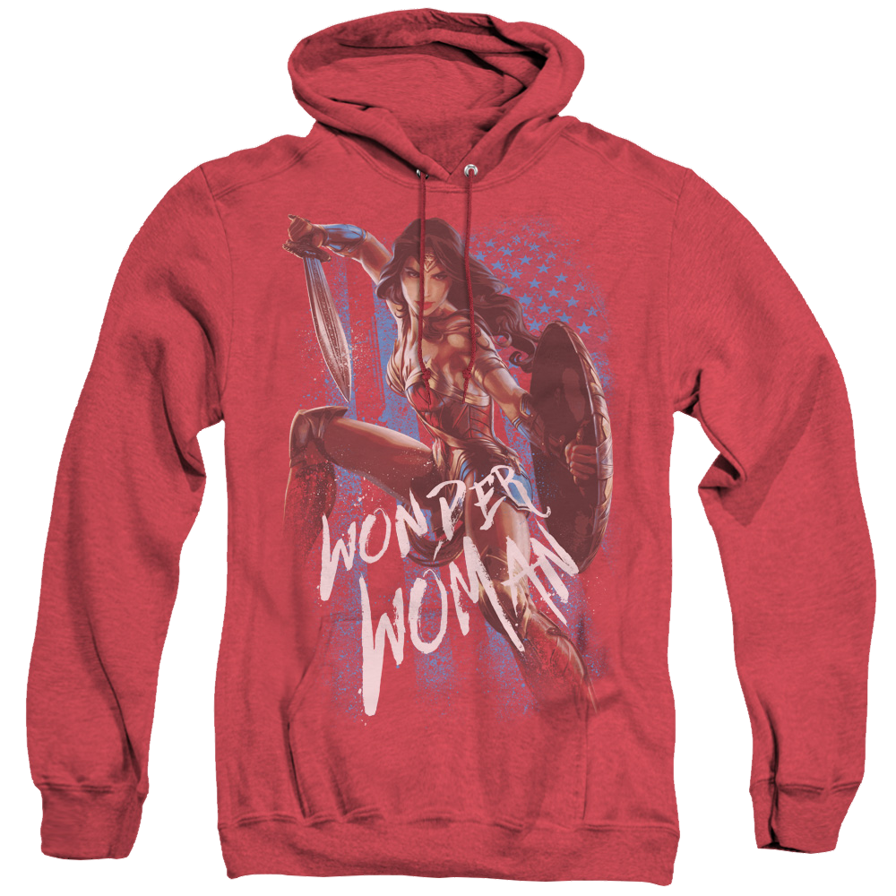 Wonder Woman Movie American Hero - Heather Pullover Hoodie Heather Pullover Hoodie Wonder Woman   