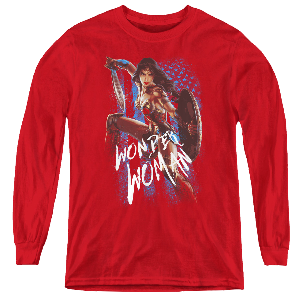Wonder Woman Movie American Hero - Youth Long Sleeve T-Shirt Youth Long Sleeve T-Shirt Wonder Woman   
