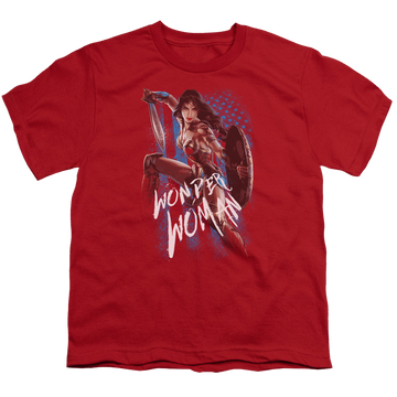 Wonder Woman Movie American Hero - Youth T-Shirt Youth T-Shirt (Ages 8-12) Wonder Woman   