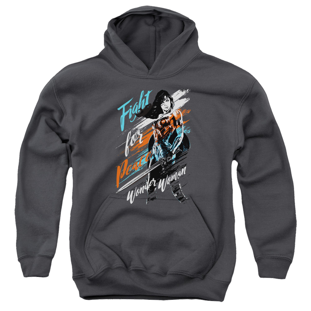 Wonder Woman Movie Fight For Peace - Youth Hoodie Youth Hoodie (Ages 8-12) Wonder Woman   