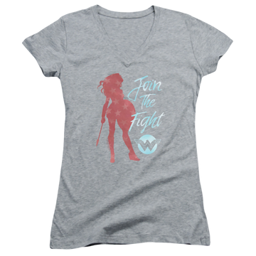 Wonder Woman Freedom Fight Juniors V-Neck T-Shirt Juniors V-Neck T-Shirt Wonder Woman   