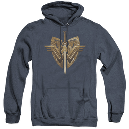 Wonder Woman Movie Sword Emblem - Heather Pullover Hoodie Heather Pullover Hoodie Wonder Woman   