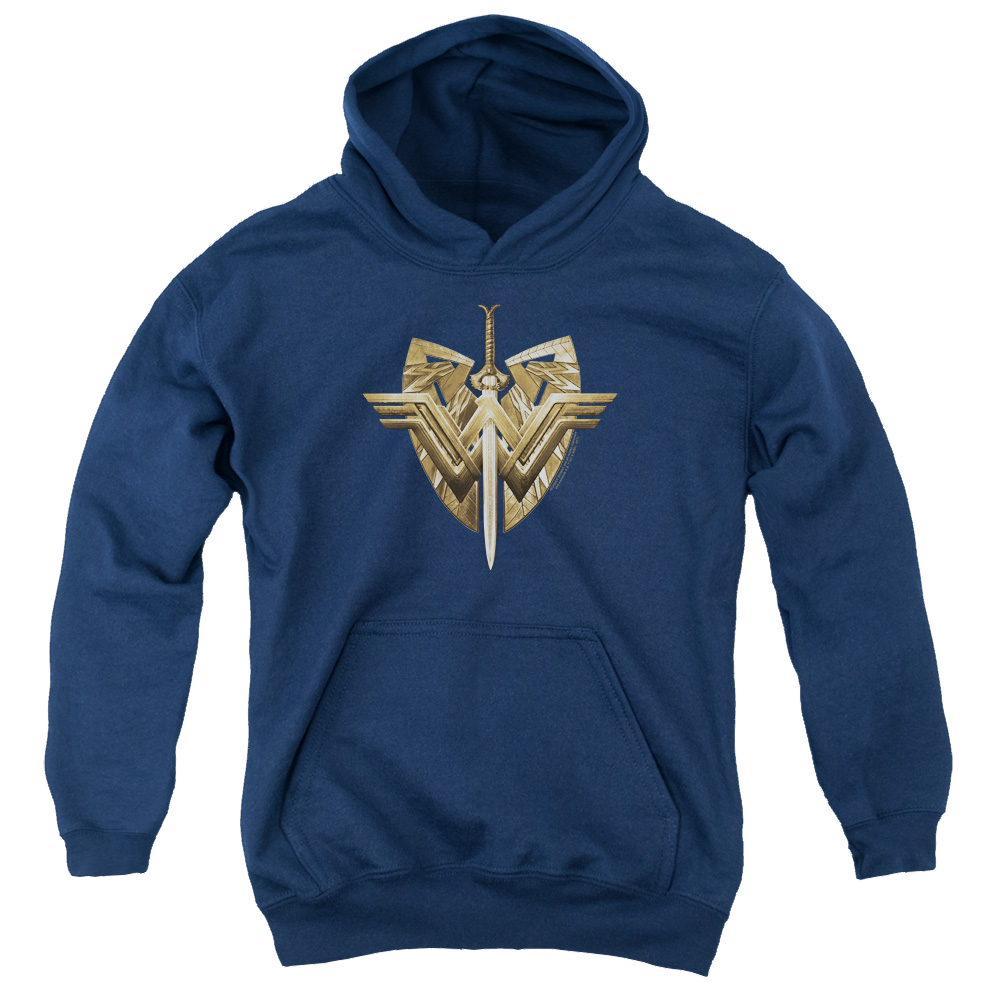 Wonder Woman Movie Sword Emblem - Youth Hoodie Youth Hoodie (Ages 8-12) Wonder Woman   