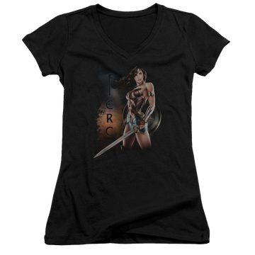 Wonder Woman Fierce Juniors V-Neck T-Shirt Juniors V-Neck T-Shirt Wonder Woman   