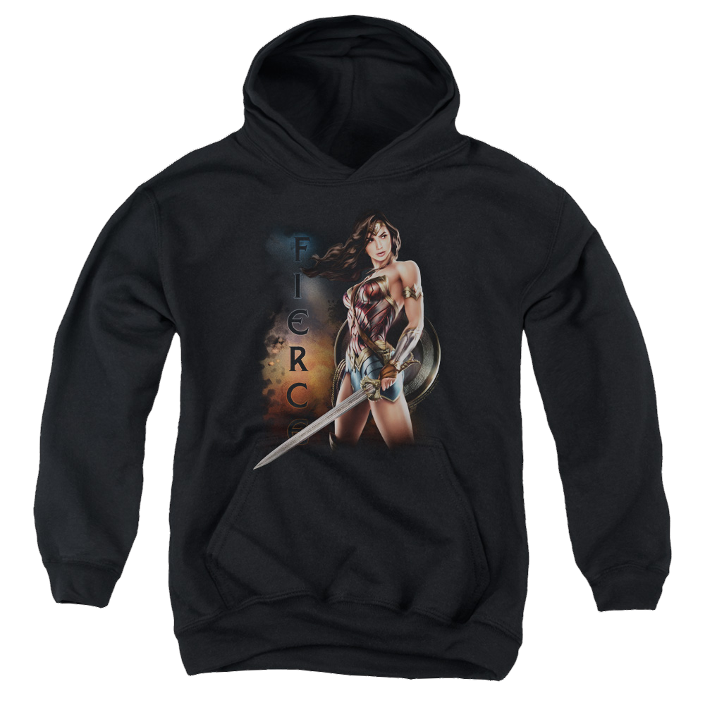 Wonder Woman Movie Fierce - Youth Hoodie Youth Hoodie (Ages 8-12) Wonder Woman   