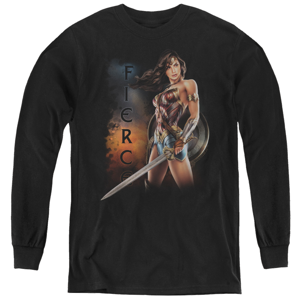 Wonder Woman Movie Fierce - Youth Long Sleeve T-Shirt Youth Long Sleeve T-Shirt Wonder Woman   