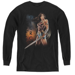Wonder Woman Movie Fierce - Youth Long Sleeve T-Shirt Youth Long Sleeve T-Shirt Wonder Woman   