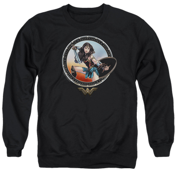 Wonder Woman Battle Pose Men's Crewneck Sweatshirt Men's Crewneck Sweatshirt Wonder Woman   