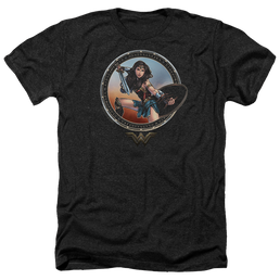 Wonder Woman Battle Pose Men's Heather T-Shirt Men's Heather T-Shirt Wonder Woman   