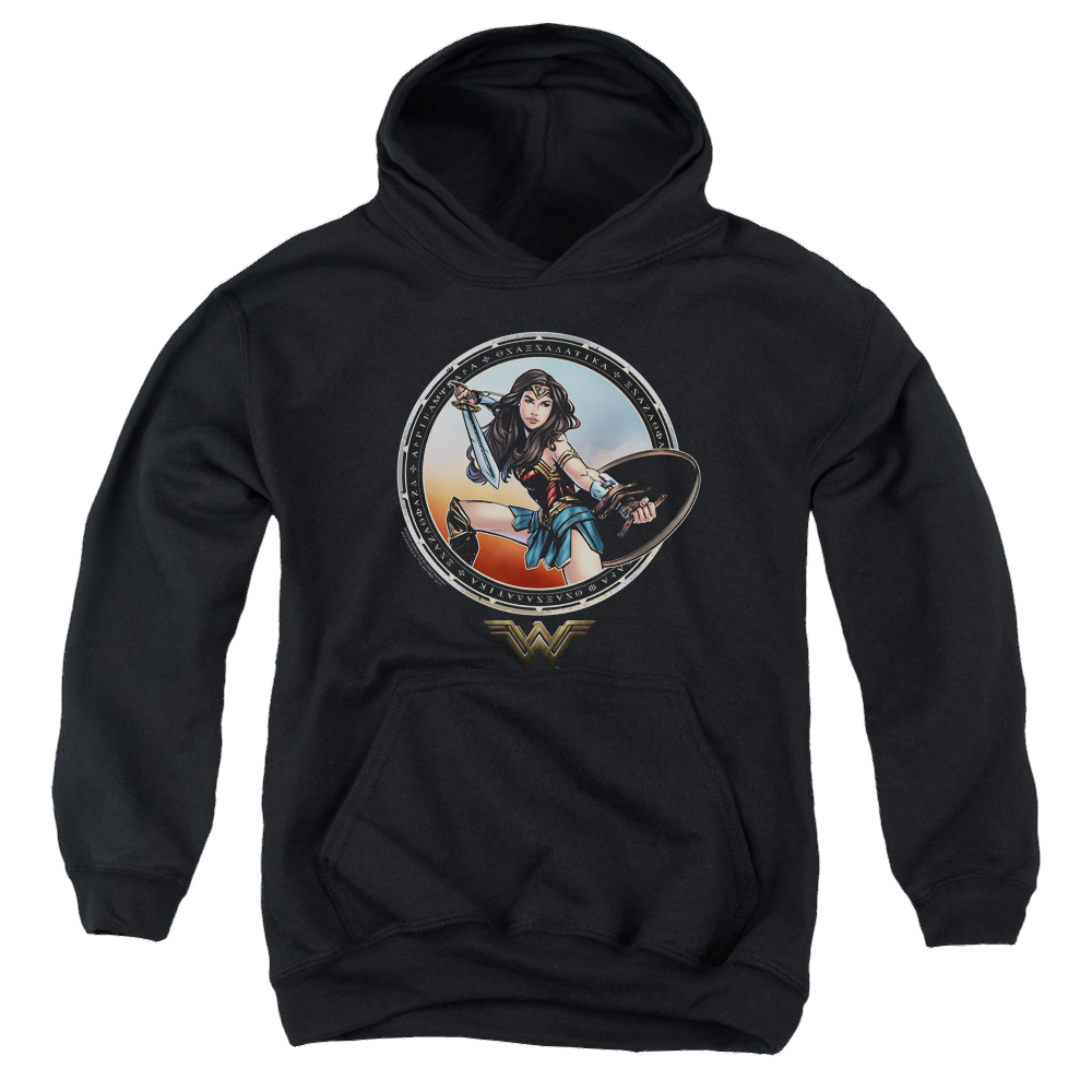 Wonder Woman Movie Battle Pose - Youth Hoodie Youth Hoodie (Ages 8-12) Wonder Woman   