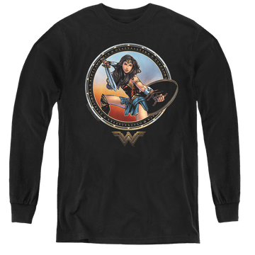 Wonder Woman Movie Battle Pose - Youth Long Sleeve T-Shirt Youth Long Sleeve T-Shirt Wonder Woman   