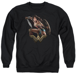 Wonder Woman Fight Men's Crewneck Sweatshirt Men's Crewneck Sweatshirt Wonder Woman   
