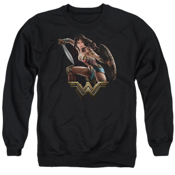 Wonder Woman Fight Men's Crewneck Sweatshirt Men's Crewneck Sweatshirt Wonder Woman   