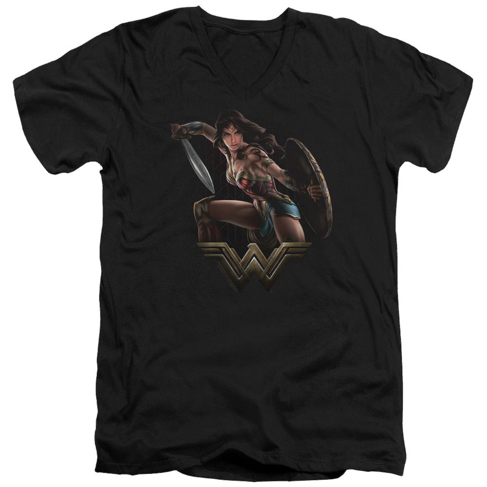 Wonder Woman Fight Men's V-Neck T-Shirt Men's V-Neck T-Shirt Wonder Woman   