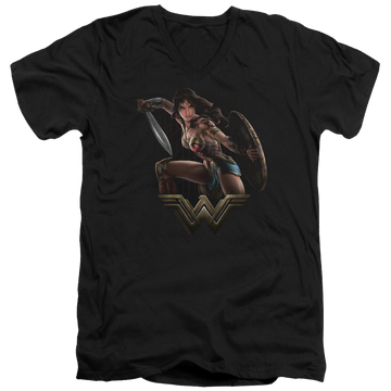 Wonder Woman Fight Men's V-Neck T-Shirt Men's V-Neck T-Shirt Wonder Woman   