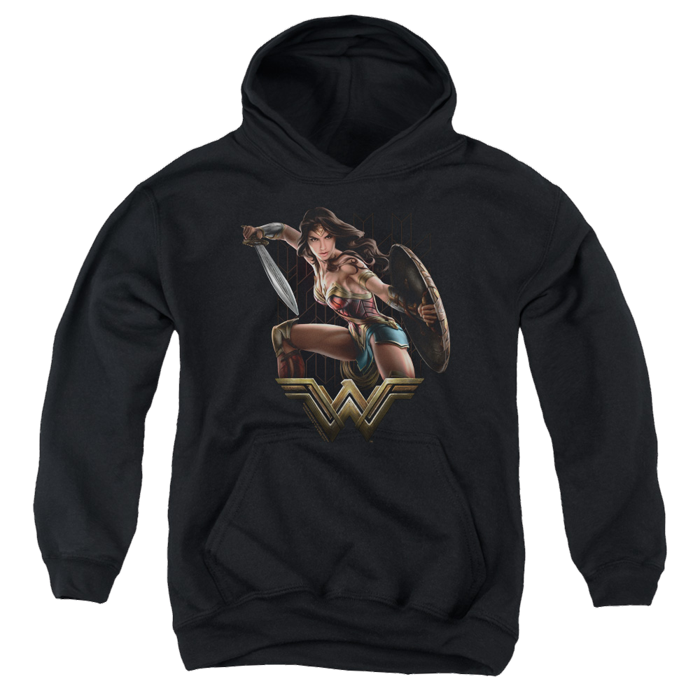 Wonder Woman Movie Fight - Youth Hoodie Youth Hoodie (Ages 8-12) Wonder Woman   